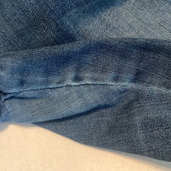 KUT From The Kloth Frayed Hem Crop Straight Leg Mid Rise Jean Indigo Size 8P - Picture 7 of 15